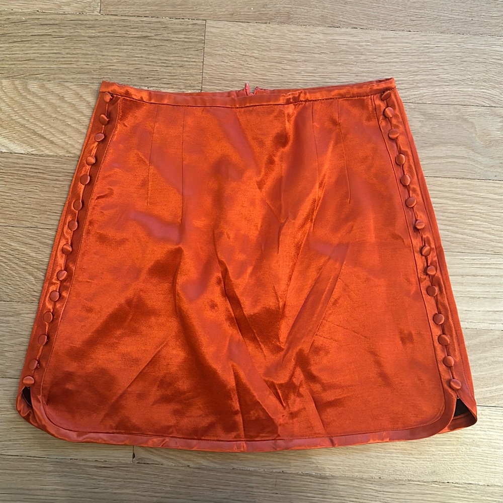 Burnt orange mini skirt